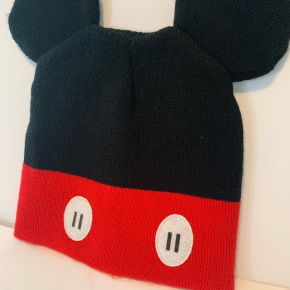 Disney Black and Red Kids Mickey Mouse Beanie OS - Picture 7 of 8